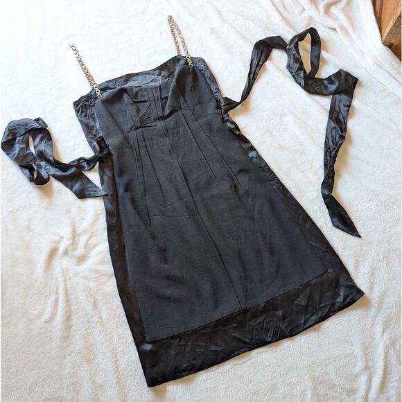 Dolce & Gabbana Black Satin Sleeveless A-line Midi Dress, size IT44/US8/L - Picture 1 of 9